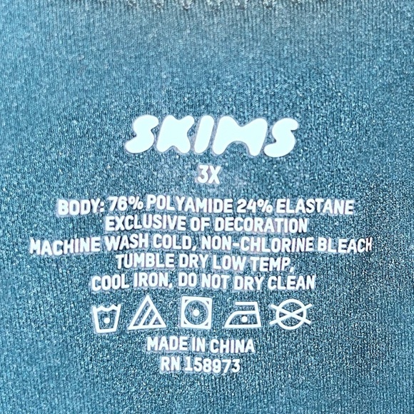 SKIMS fits everybody square neck bodysuit sleeveless like new htf color teal 3X - Picture 6 of 7